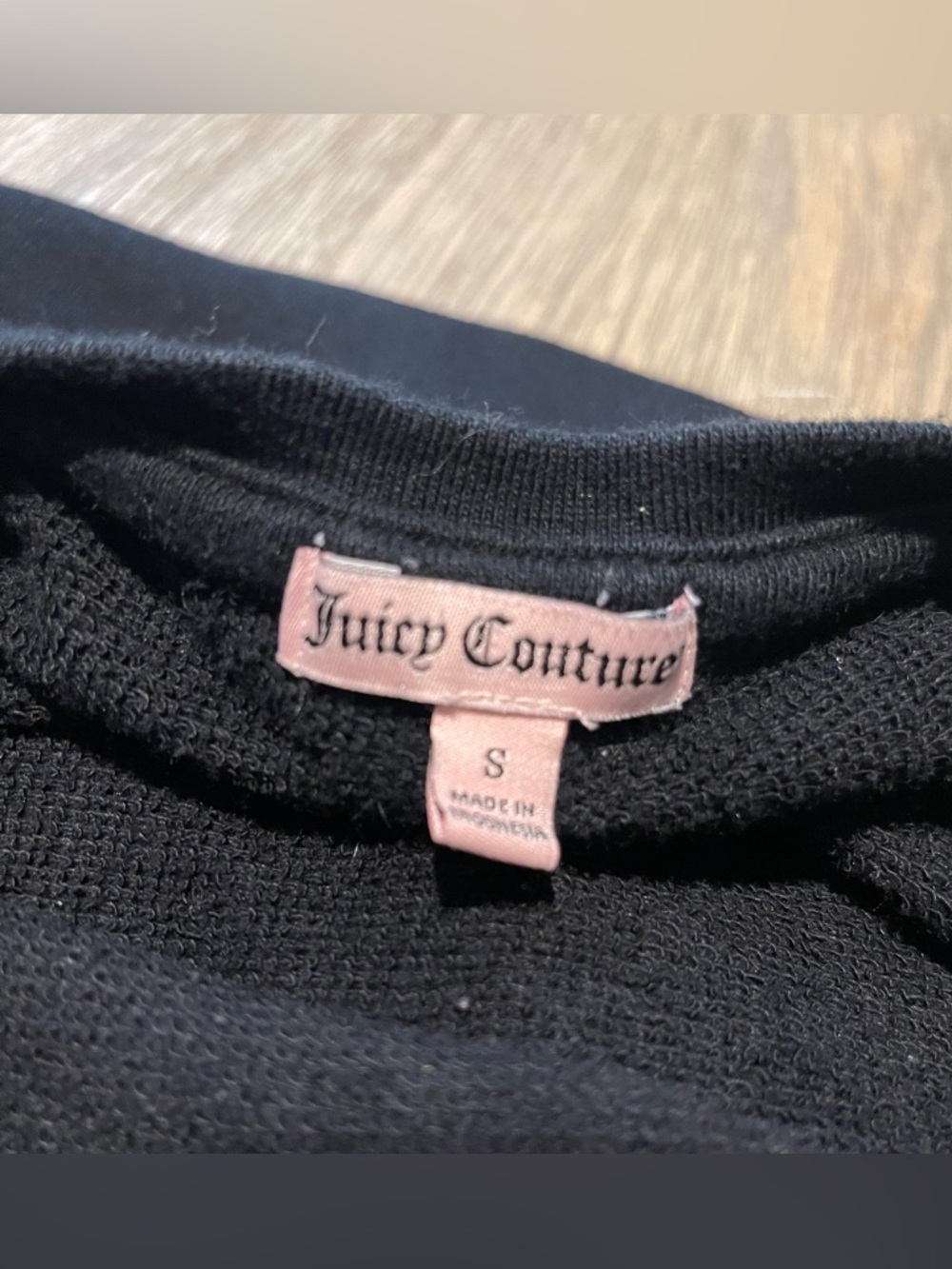 Juicy Couture Black Sweatshirt with Gold Laurel Logo, Size Small - Picture 7 of 10